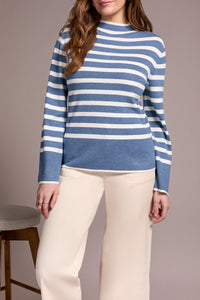 Tribal - Funnel Neck Stripe Sweater