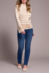 Tribal - Funnel Neck Stripe Sweater