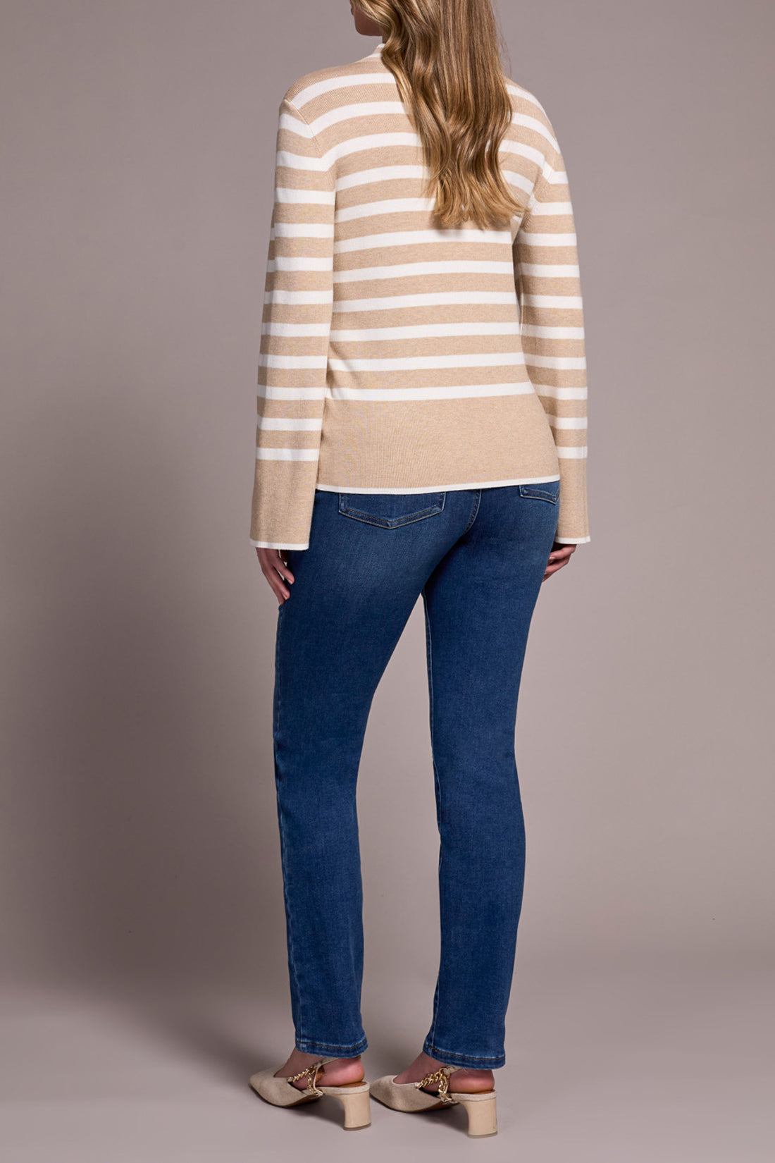 Tribal - Funnel Neck Stripe Sweater