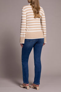Tribal - Funnel Neck Stripe Sweater