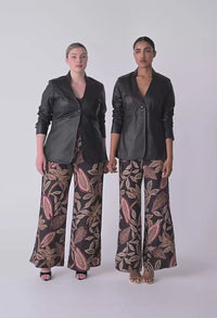 Once Was Calypso Genuine Leather Panneled Blazer