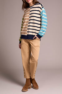 Tribal - Multi Stripe Leight Weight Crew Neck