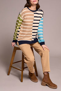 Tribal - Multi Stripe Leight Weight Crew Neck