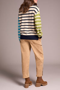 Tribal - Multi Stripe Leight Weight Crew Neck
