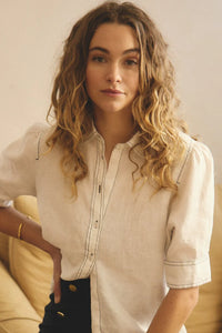 Alessandra - Ruby Linen Shirt - White