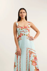 Alessandra - Simmie Linen Dress in Portofino