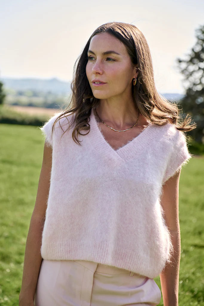 Maxted - Blush Pink Brushed Vest