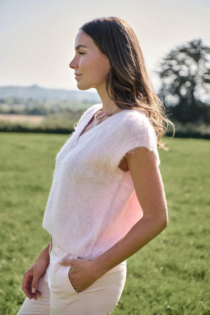 Maxted - Blush Pink Brushed Vest
