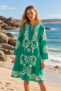Lola Morocco Midi Dress in Jewel Emerald