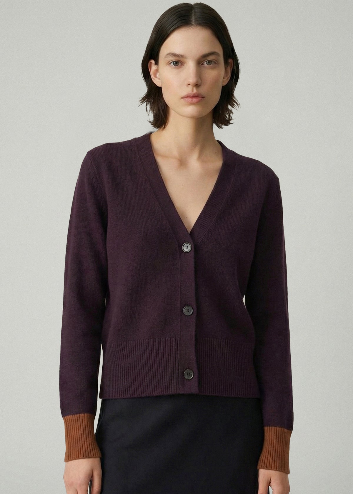Aleger - Cashmere Seam Detail Cardigan