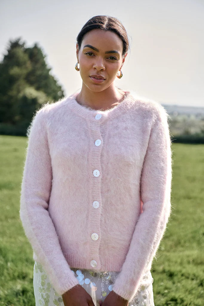 Maxted - Blush Pink Brushed Cardigan
