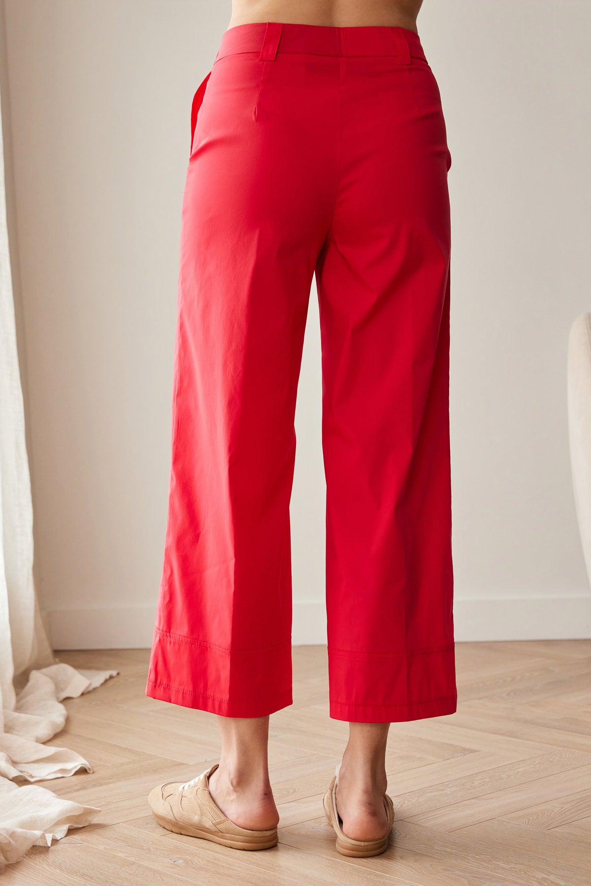 Peruzzi - Cotton Hem Trouser - Red
