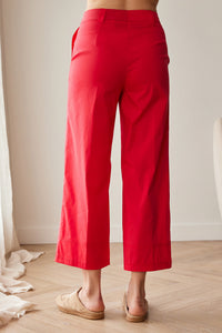 Peruzzi - Cotton Hem Trouser - Red