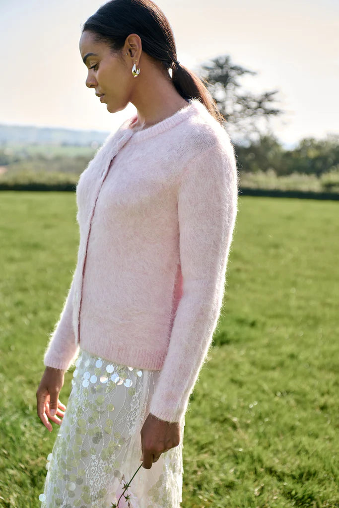 Maxted - Blush Pink Brushed Cardigan