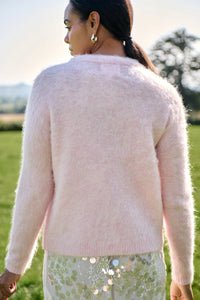Maxted - Blush Pink Brushed Cardigan