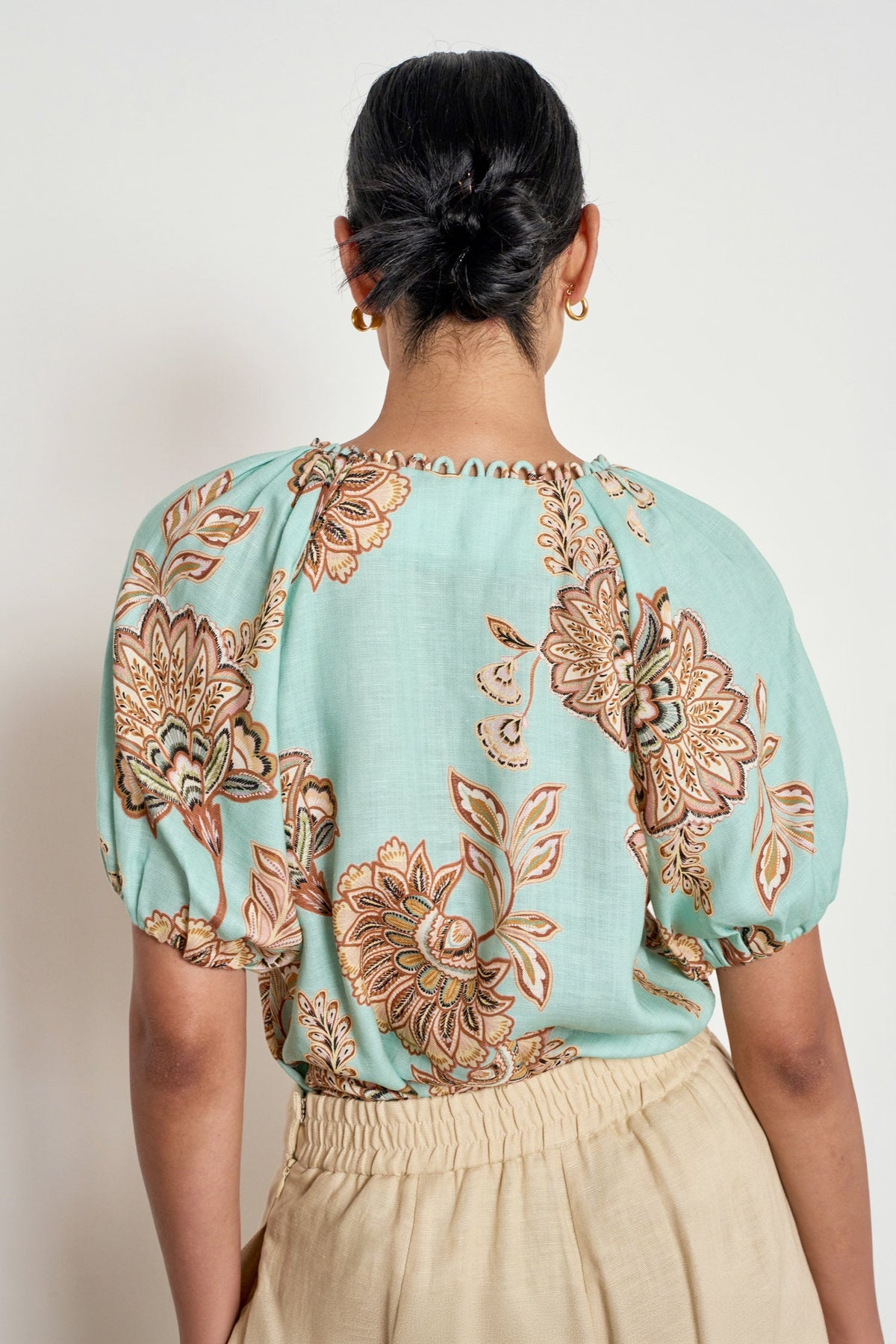 Zoe Kratzmann Perceive Top in Mint Kgari - loop trim detail