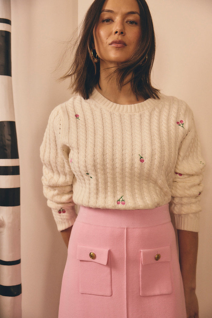 Alessandra - Rosette Merino Cashmere Sweater