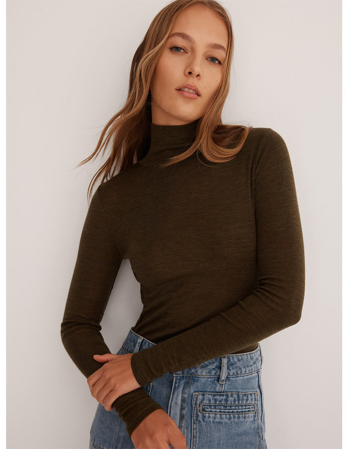 Morrison - Morri Merino High Neck - Chocolate