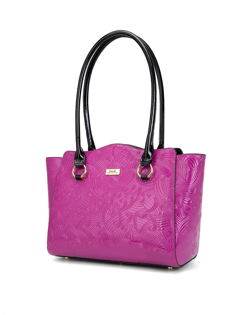 Amira Leather Shoulder Bag - Magenta