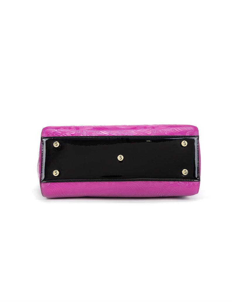 Amira Leather Shoulder Bag - Magenta