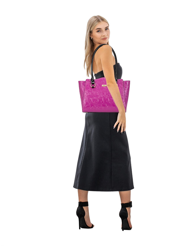 Amira Leather Shoulder Bag - Magenta