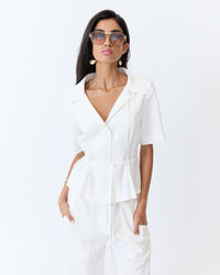 Eder by Anna Angelica Blouse in Off White herringbone