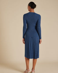Alessandra Lexi Midi Skirt  - Steel Blue