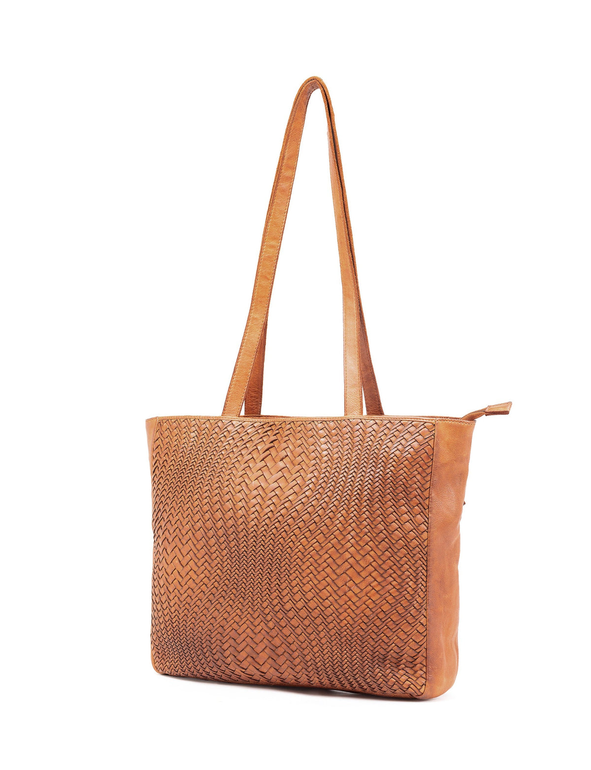Serenade Toowoomba woven tote in tan, alternate view