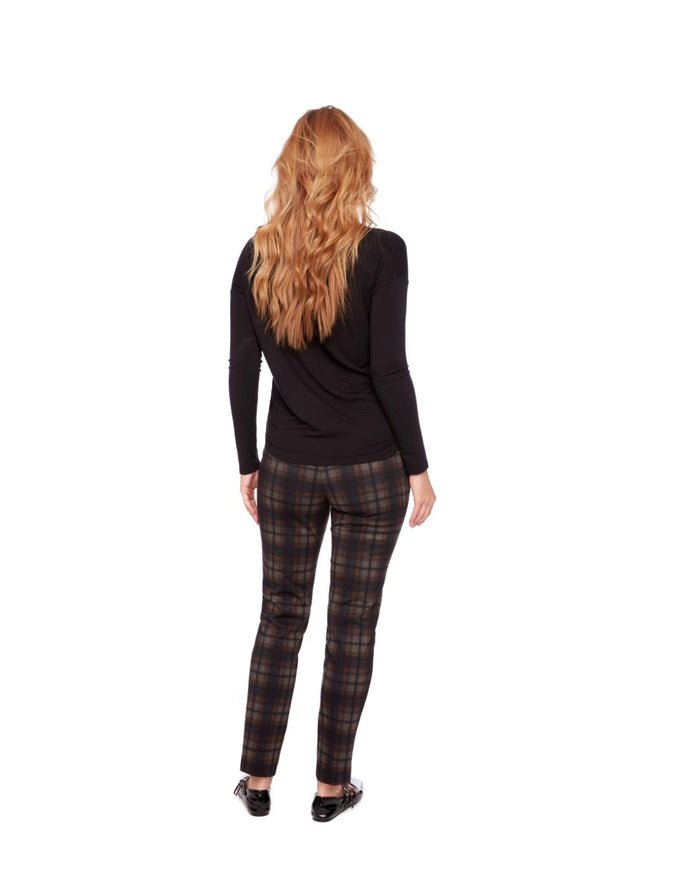 UP - 68238 Ballina Plaid Ponte Full Length Pant