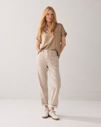 Summum Top Short Sleeves Silky Touch in Khaki - side