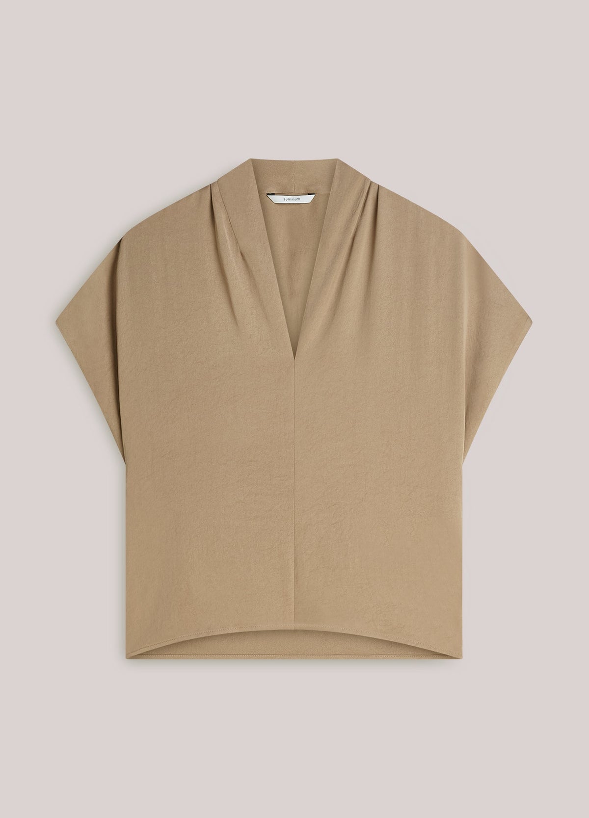 Summum Top Short Sleeves Silky Touch in Khaki - styled