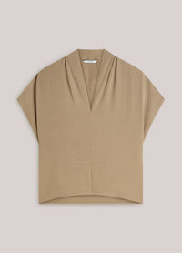 Summum Top Short Sleeves Silky Touch in Khaki - styled