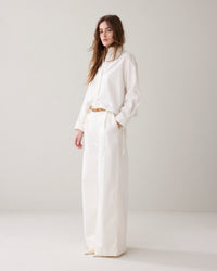 Summum - Denim Blouse in Soft Twill - White