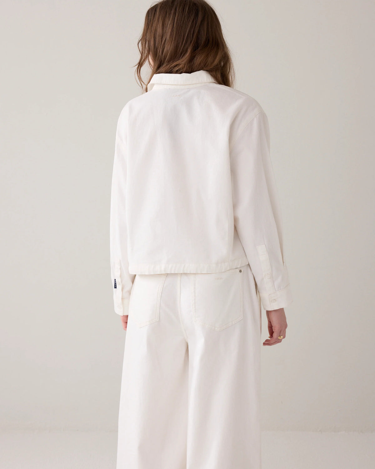 Summum - Denim Blouse in Soft Twill - White