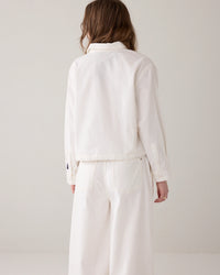 Summum - Denim Blouse in Soft Twill - White