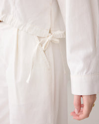 Summum - Denim Blouse in Soft Twill - White