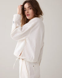 Summum - Denim Blouse in Soft Twill - White