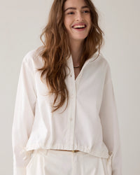 Summum - Denim Blouse in Soft Twill - White