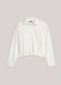Summum - Denim Blouse in Soft Twill - White