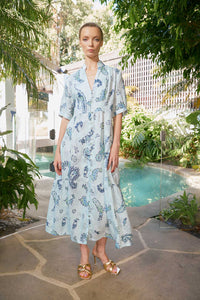 The Dreamer Label - Celine Woodstock Ankle Dress - Ocean