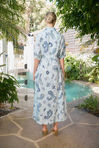 The Dreamer Label - Celine Woodstock Ankle Dress - Ocean