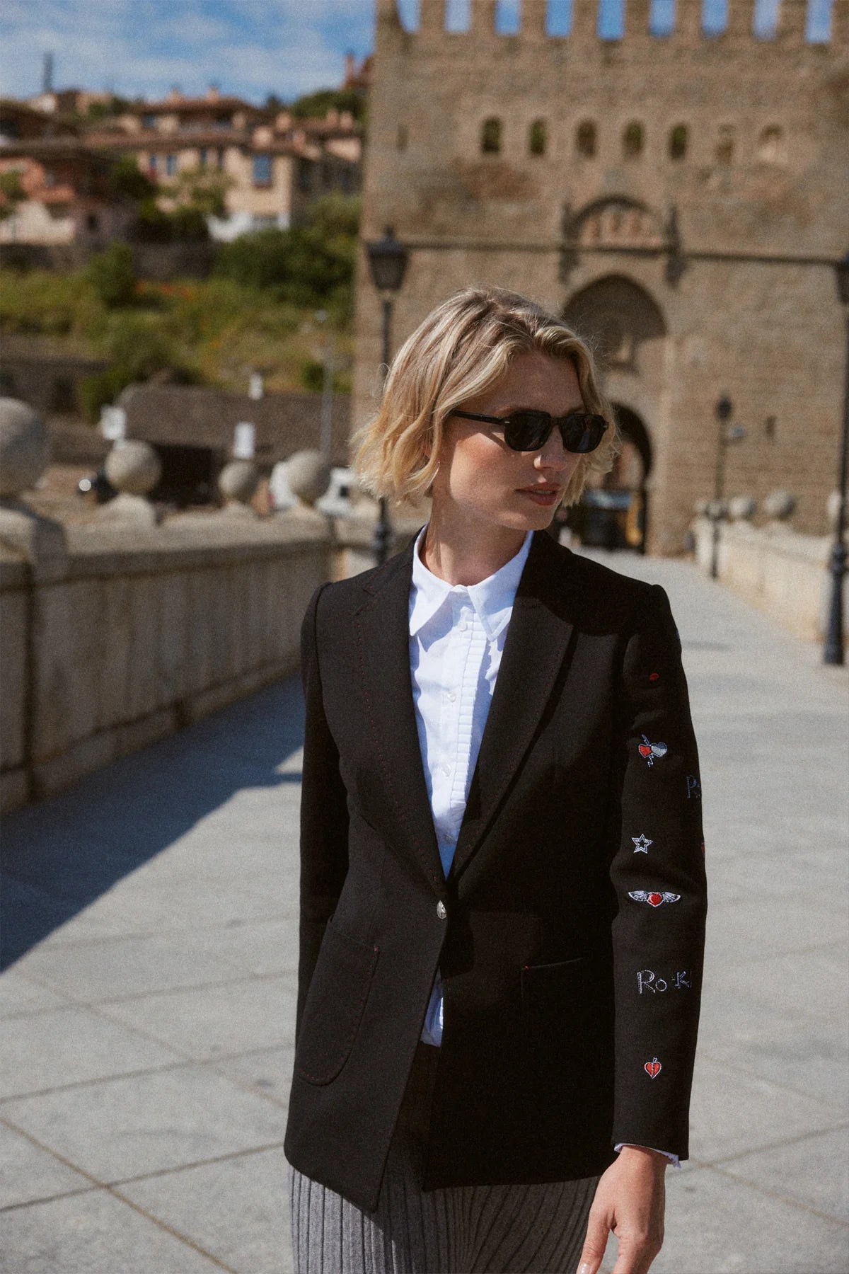 Americana Embroidered Rocker Detailed Blazer