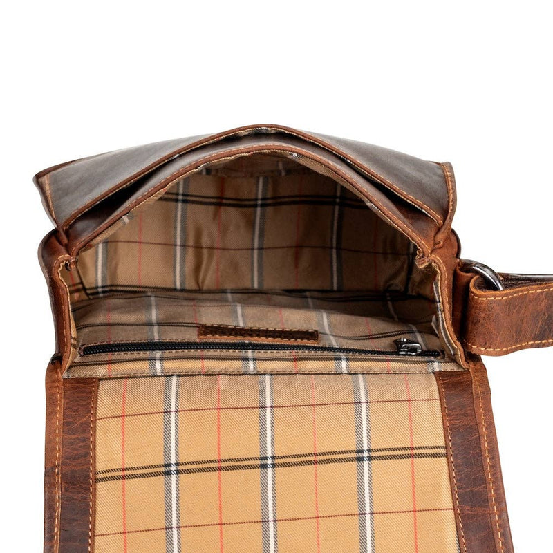 Wildera Leather “Lennon” Crossbody Bag – Full-Grain Leather Shoulder Bag