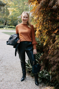 Once Was - Eastyn Supina Cotton Merino Wool Blend Knit in Tawny