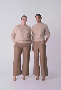 Once Was - Savanna Alpaca Wool Blend Fluffy Sweater in Almond