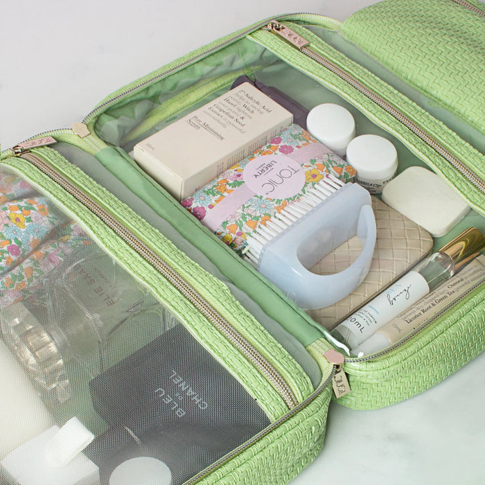 Hanging Cosmetic Bag - Herringbone