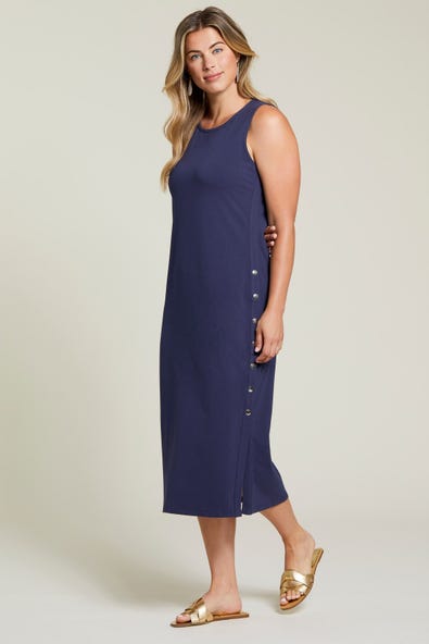 Midi Dress with Side Snaps