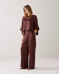 Summum Pants Heavy Silky Touch in Coffee - front