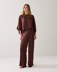 Summum Pants Heavy Silky Touch in Coffee - detail