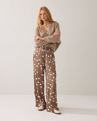 Summum Irregular Dot wide leg pants in Khaki - front